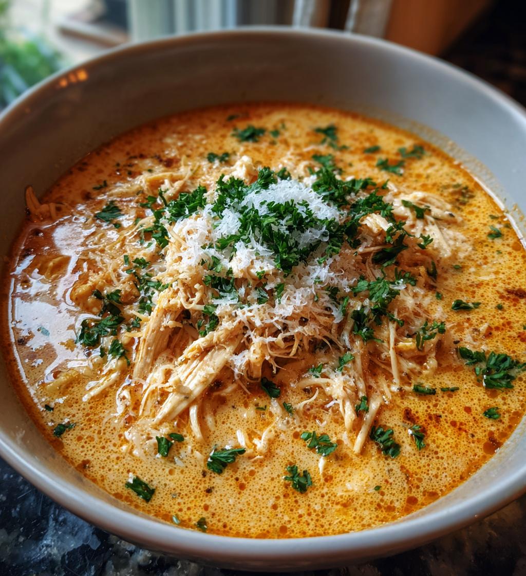 creamy chicken parmesan soup - detail 1