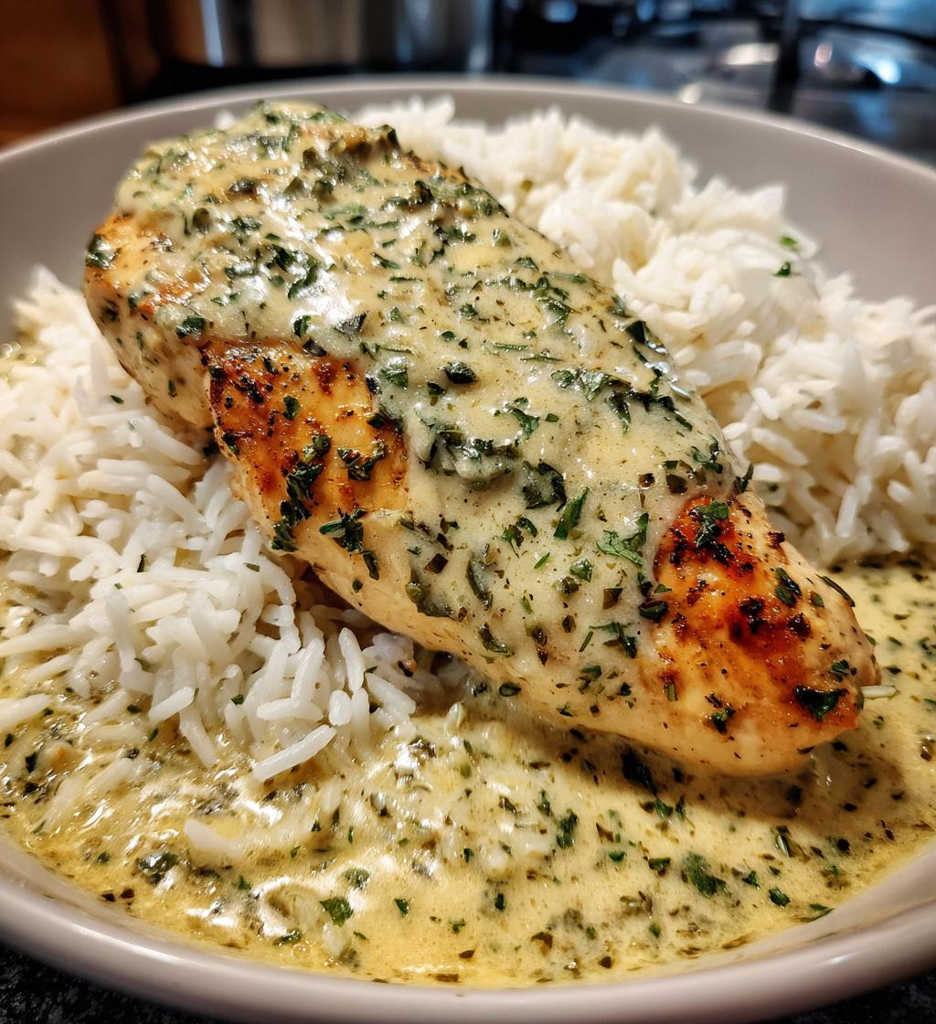 creamy herb chicken basmati rice - detail 1