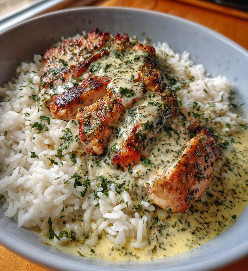 creamy herb chicken basmati rice