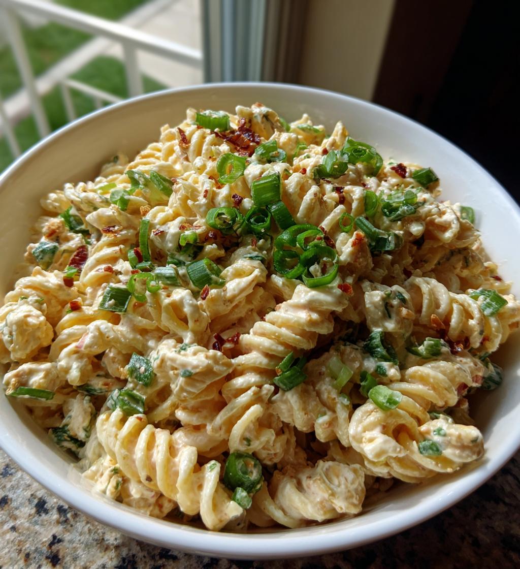 creamy jalapeno popper pasta salad - detail 1
