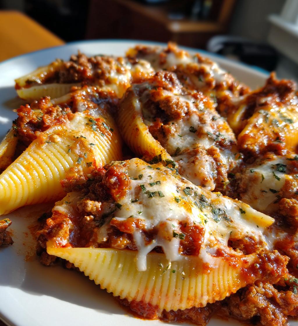 creamy ricotta beef stuffed shells pasta - detail 1