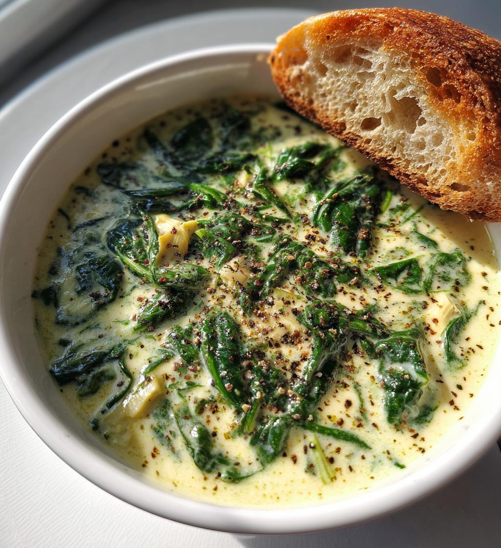creamy spinach artichoke soup