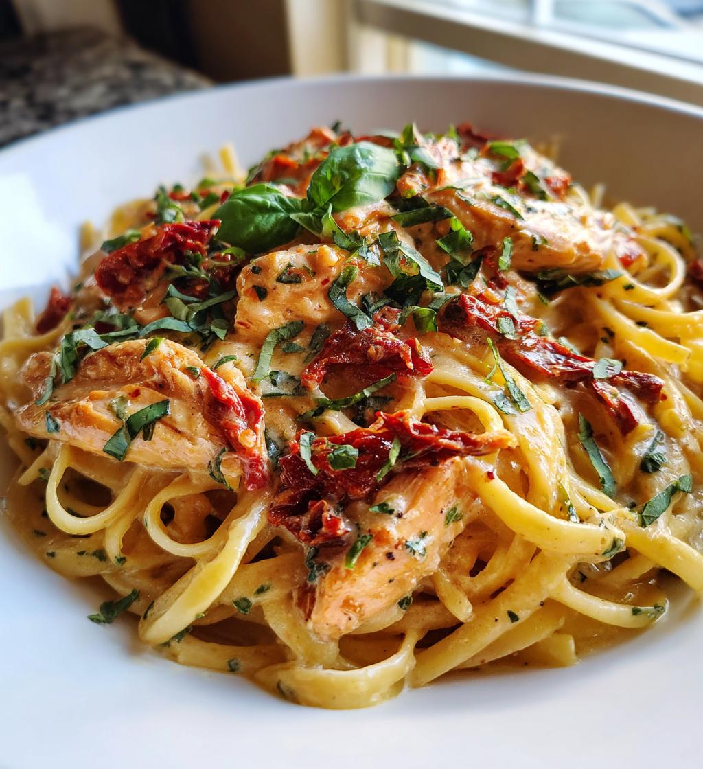 creamy sun dried tomato chicken pasta