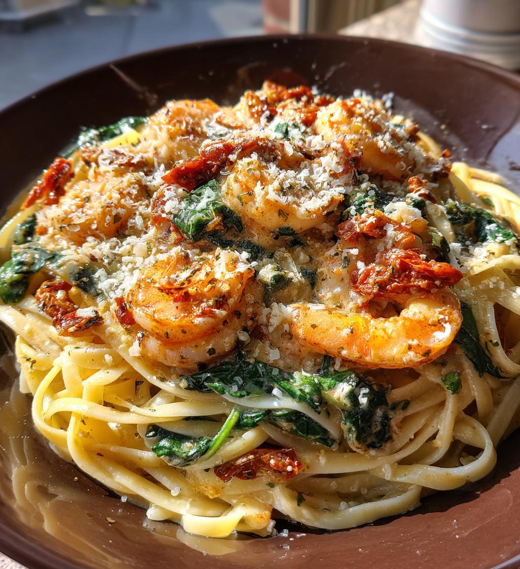 creamy tuscan shrimp linguine
