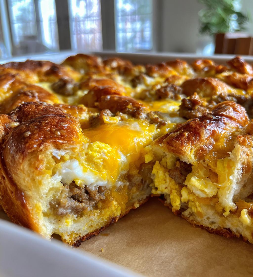 crescent roll breakfast casserole - detail 1