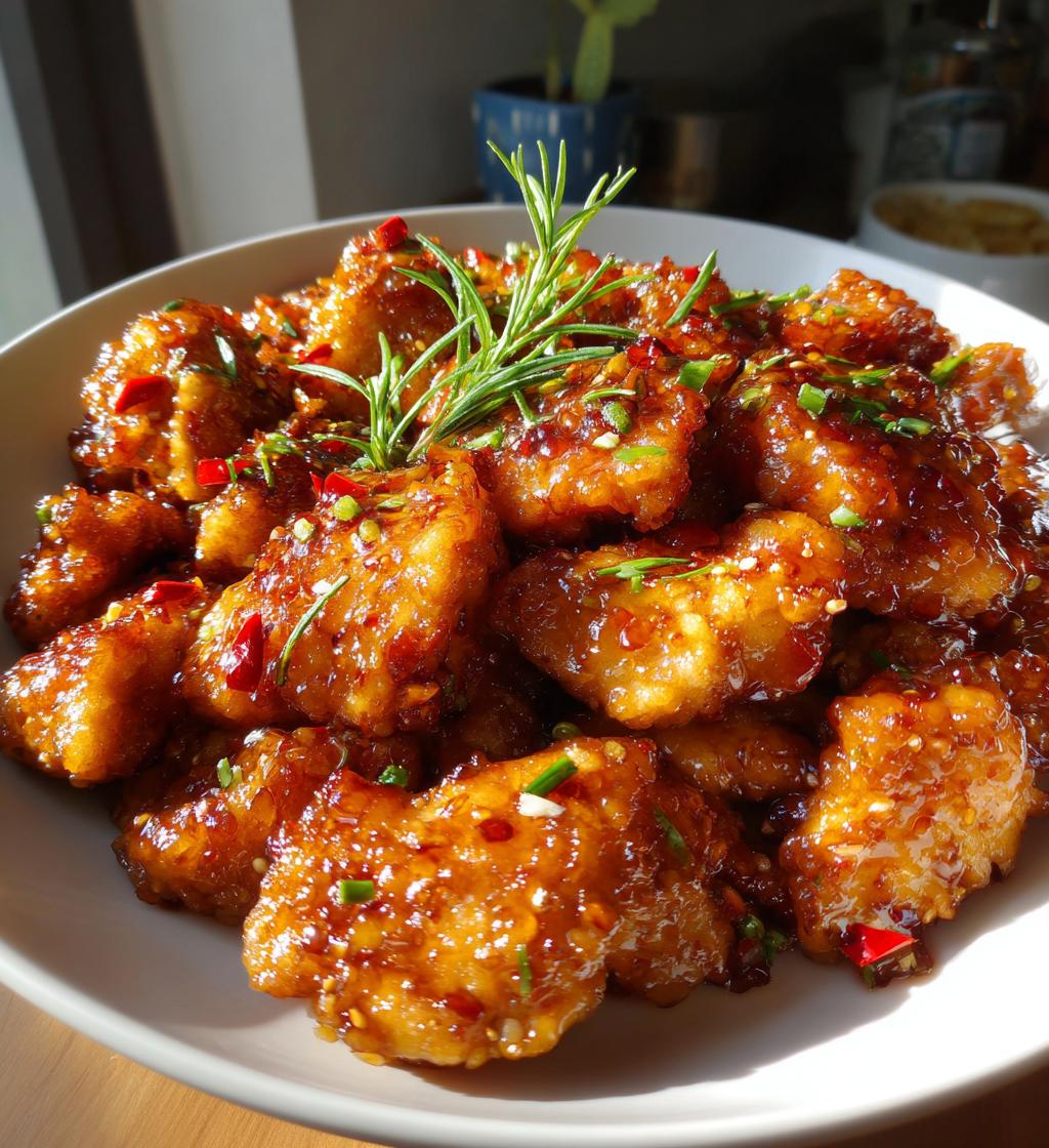 crispy chinese honey garlic chicken