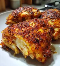 crispy oven baked chicken thighs recipe