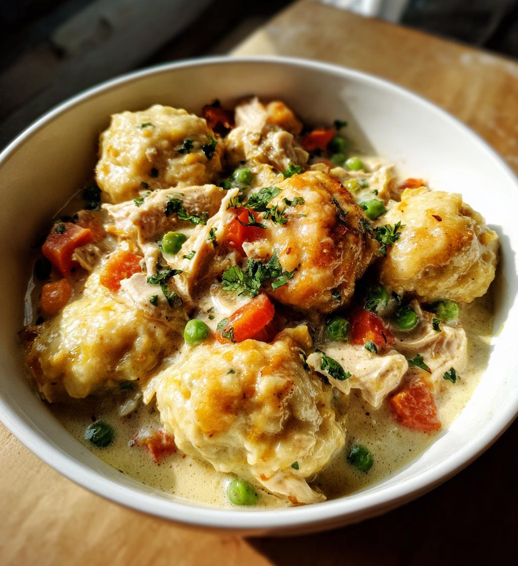 crockpot chicken and dumplings - detail 1