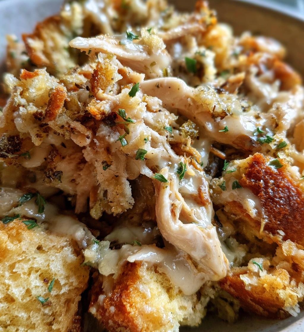 crockpot chicken stuffing - detail 1