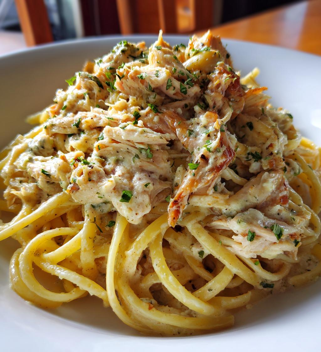 crockpot garlic parmesan chicken pasta