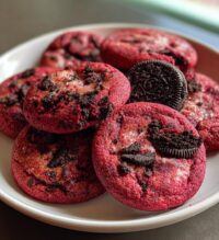 crushed oreo red velvet cookies