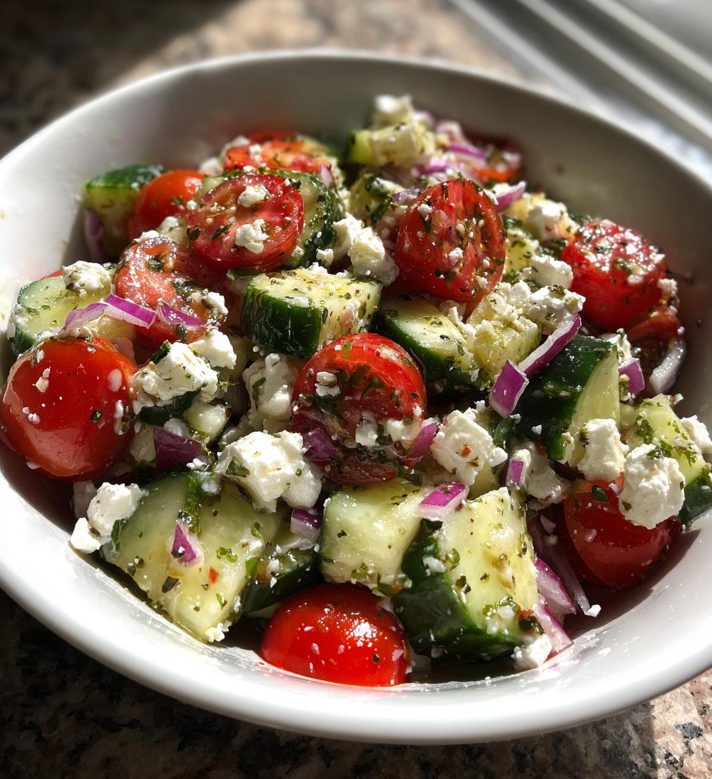 cucumber feta salad - detail 1