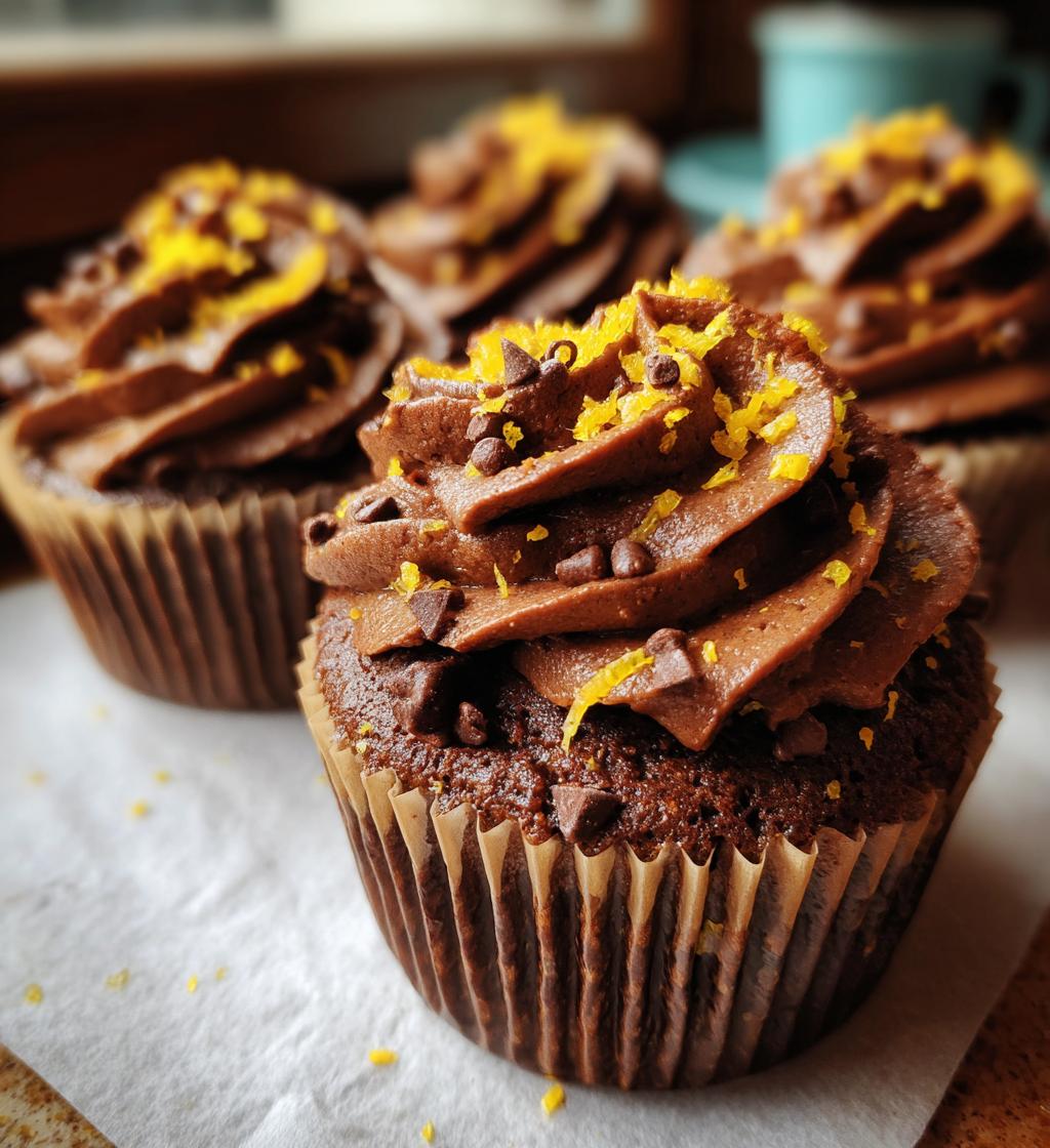 double chocolate orange cupcakes - detail 1