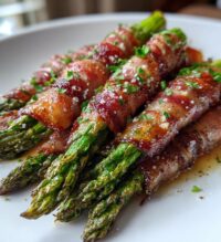 easy air fryer bacon wrapped asparagus recipe