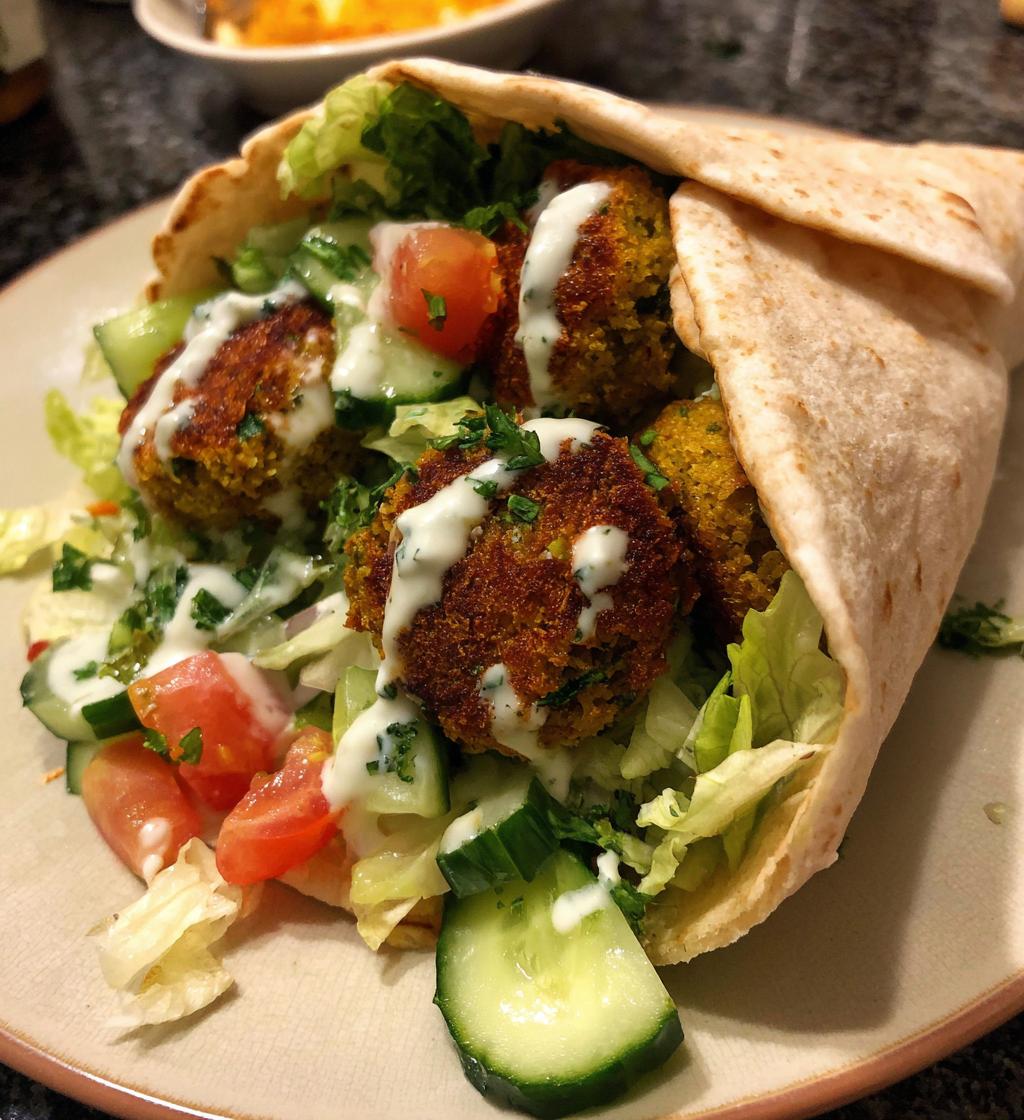 easy air fryer falafel wraps recipe - detail 1