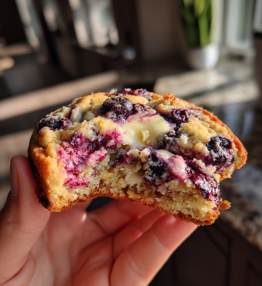 easy blueberry cheesecake swirl cookie recipe - detail 1