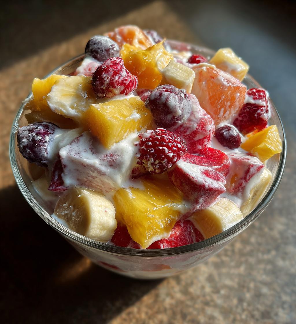 easy frozen fruit salad - detail 1