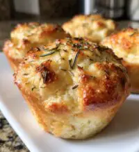 easy garlic rosemary focaccia muffins