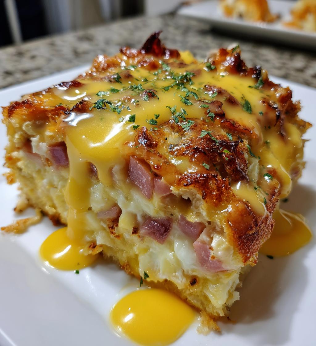 eggs benedict casserole - detail 1