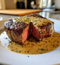 filet mignon with peppercorn sauce