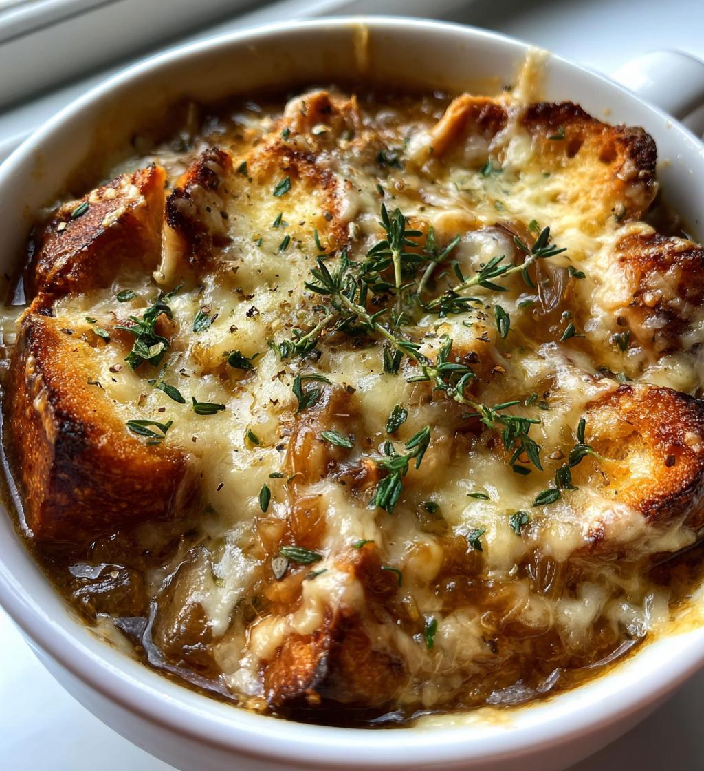 french onion chicken soup - detail 1