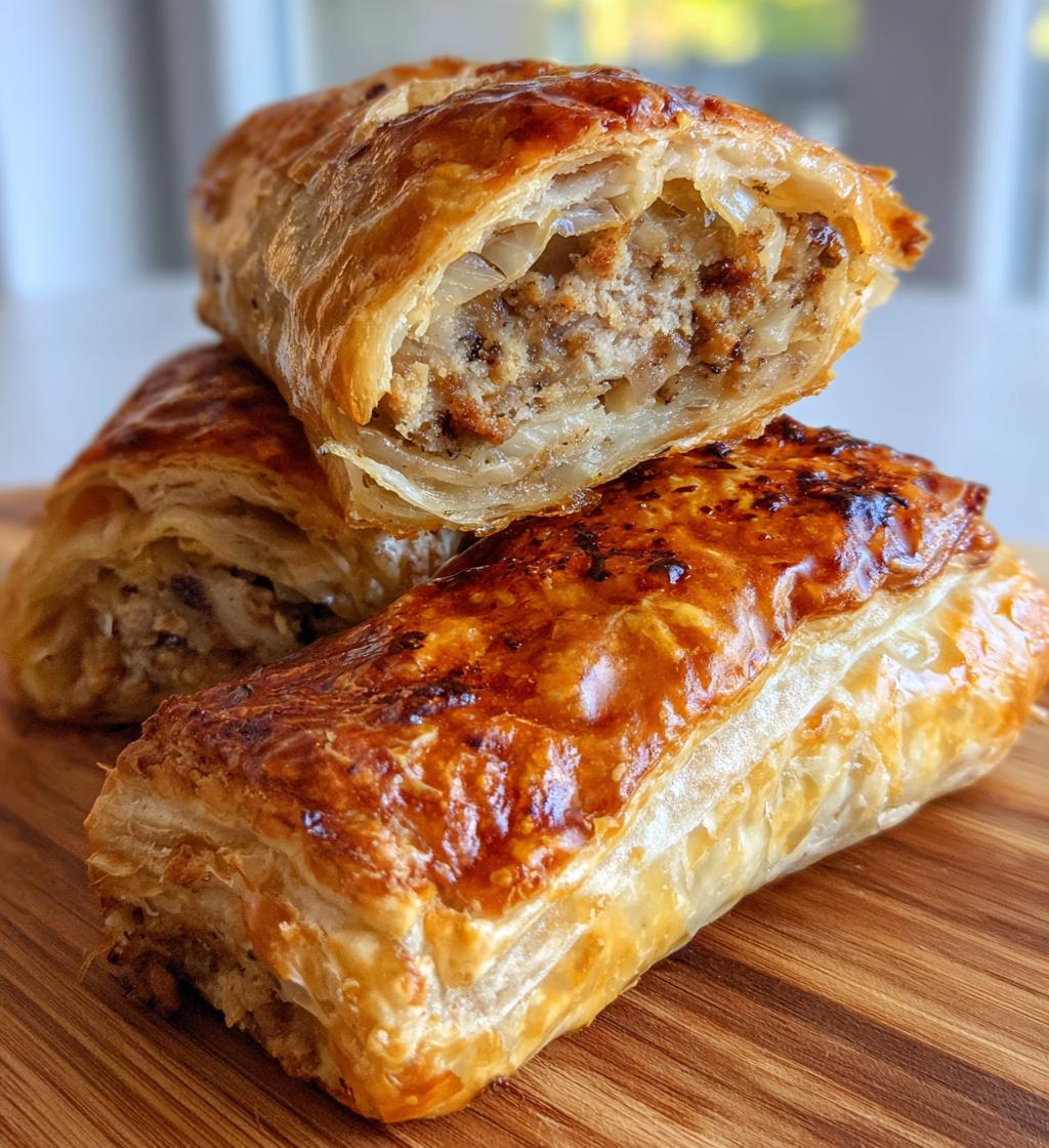 french onion sausage rolls - detail 1