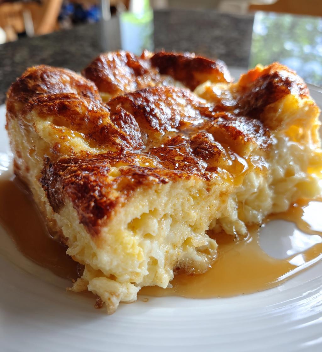 french toast casserole with croissants - detail 1