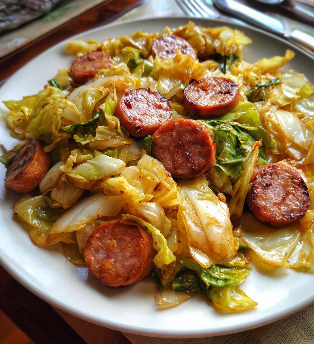 fried cabbage recipe with sausage