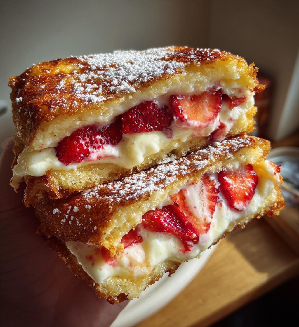 fried strawberry cheesecake sandwiches - detail 1