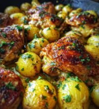 garlic butter chicken and potatoes skillet recipe