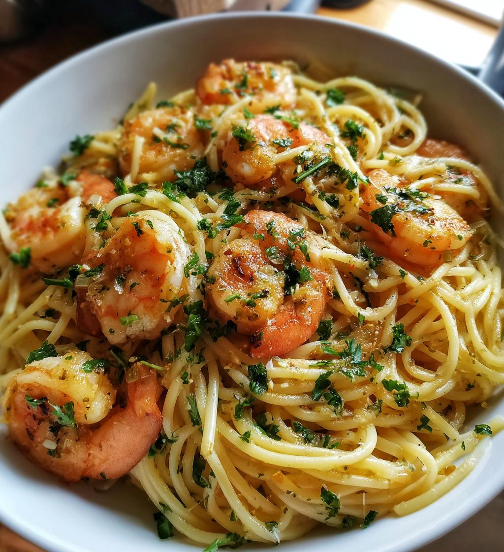 garlic butter shrimp pasta