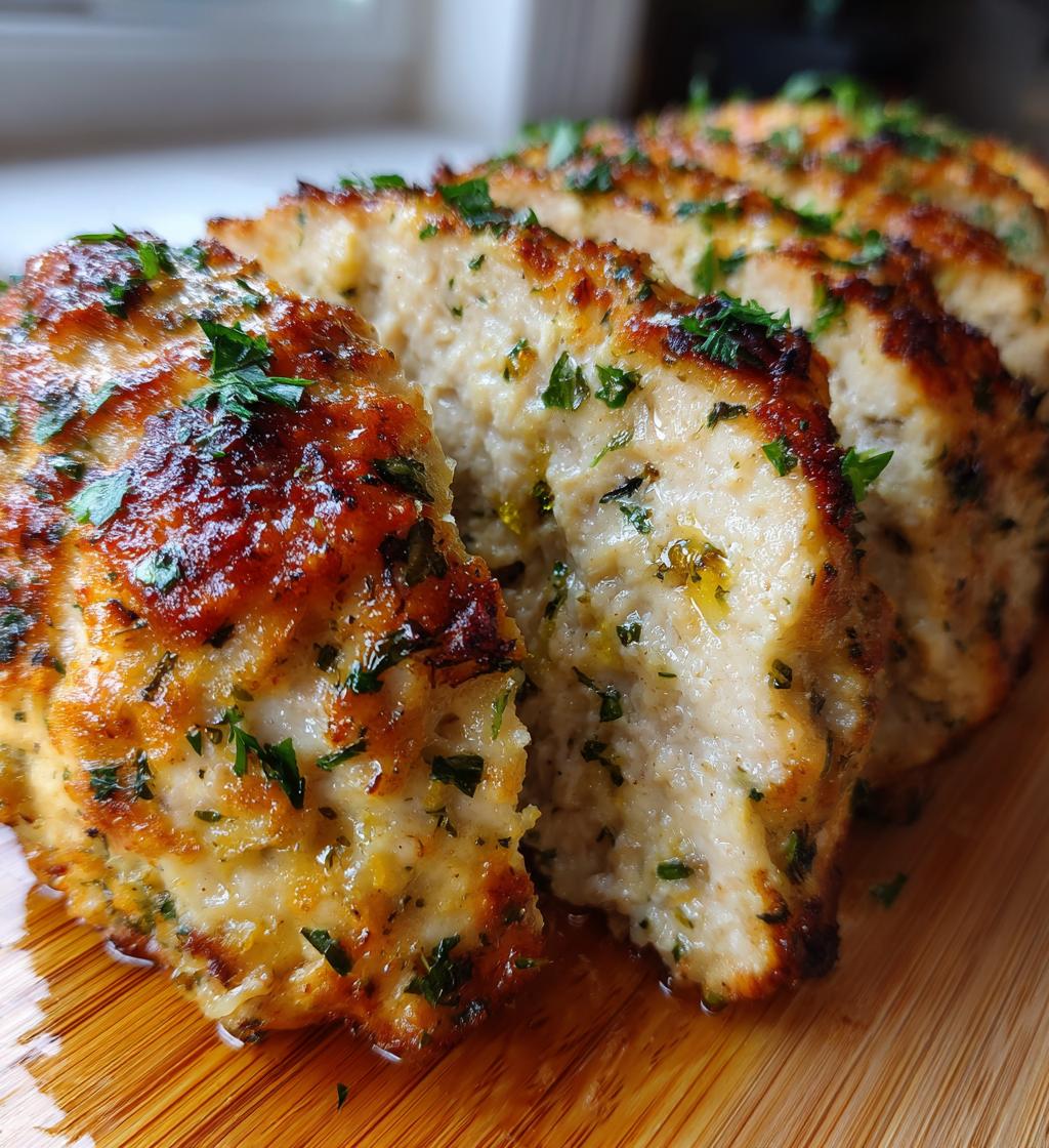 garlic parmesan chicken meatloaves