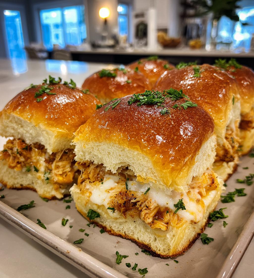 garlic parmesan chicken sliders on hawaiian rolls - detail 1