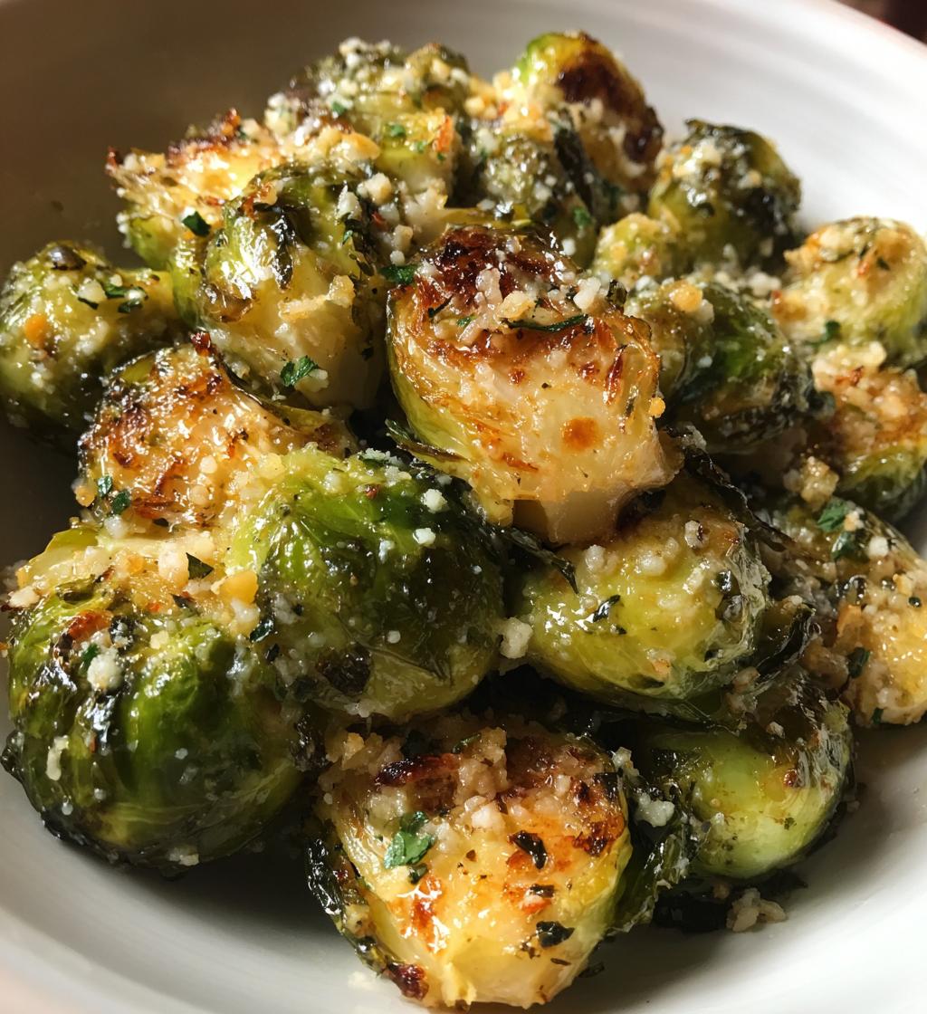 garlic parmesan roasted brussel sprouts - detail 1