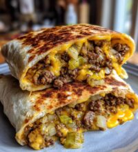 grilled cheeseburger wraps