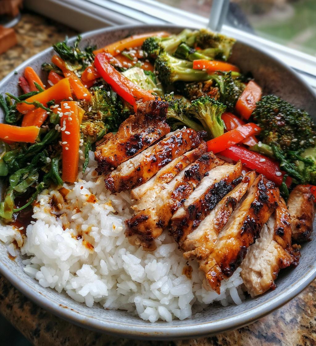 grilled chicken rice bowl - detail 1