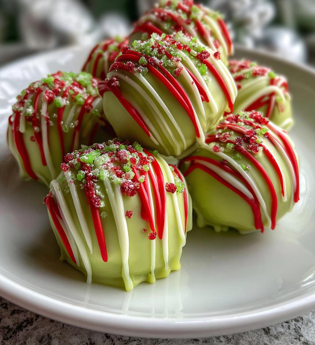 grinch christmas truffles - detail 1