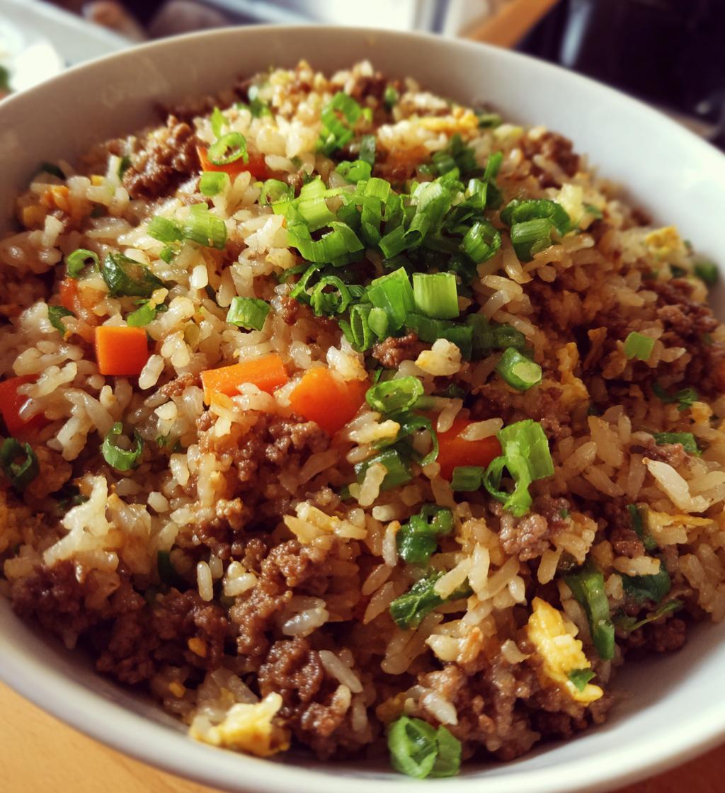 ground beef fried rice - detail 1