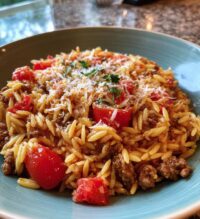 ground beef orzo