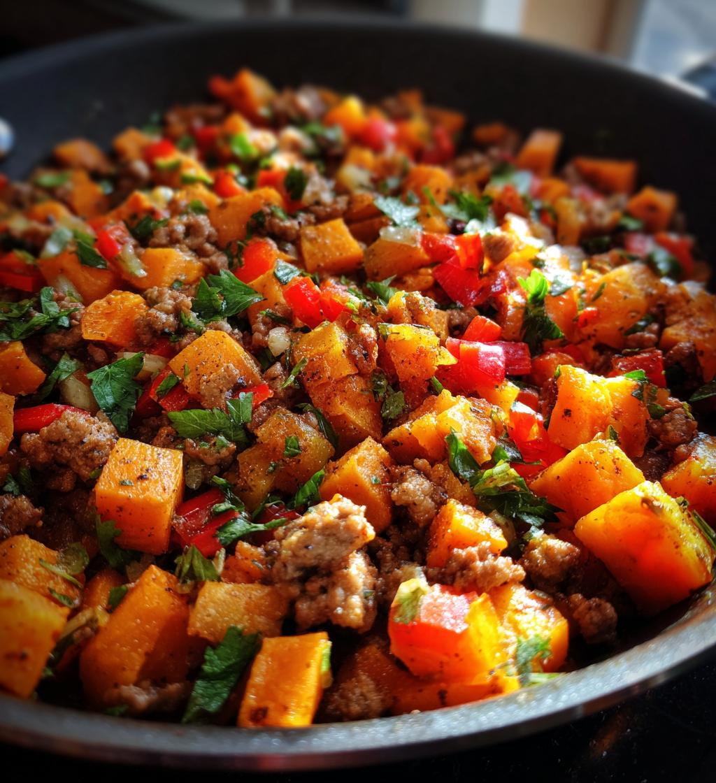 ground turkey sweet potato skillet - detail 1