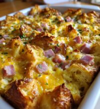 ham and cheese croissant breakfast casserole