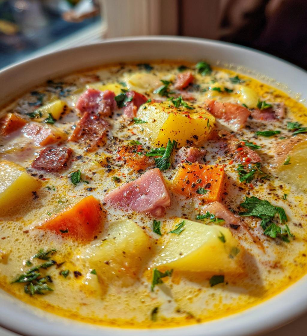 ham and potato soup - detail 1