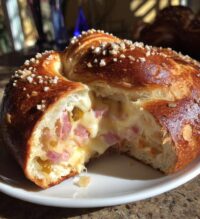 ham swiss and jalapeno stuffed pretzels