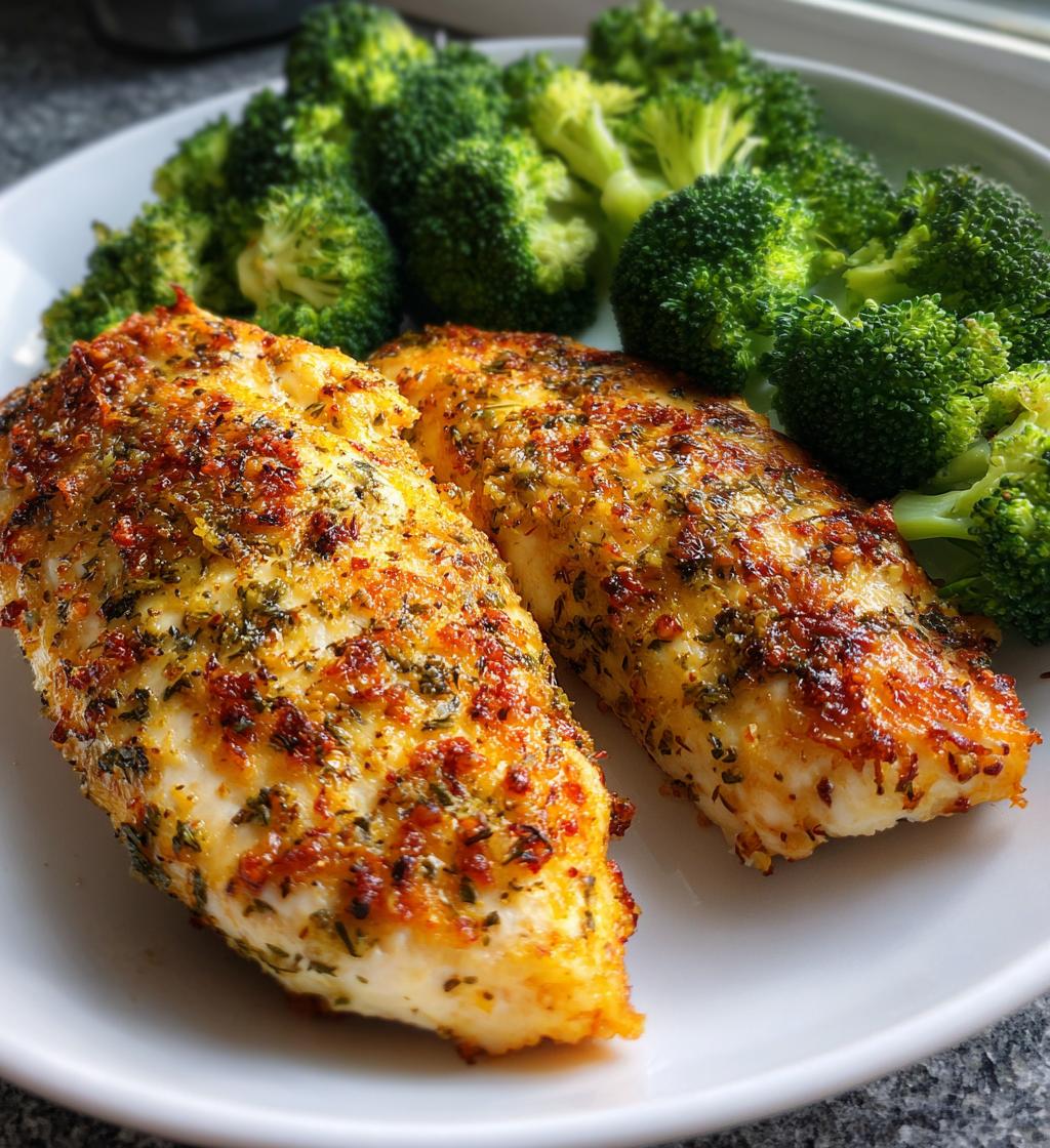 healthy air fryer chicken fillet with broccoli - detail 1