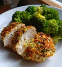 healthy air fryer chicken fillet with broccoli