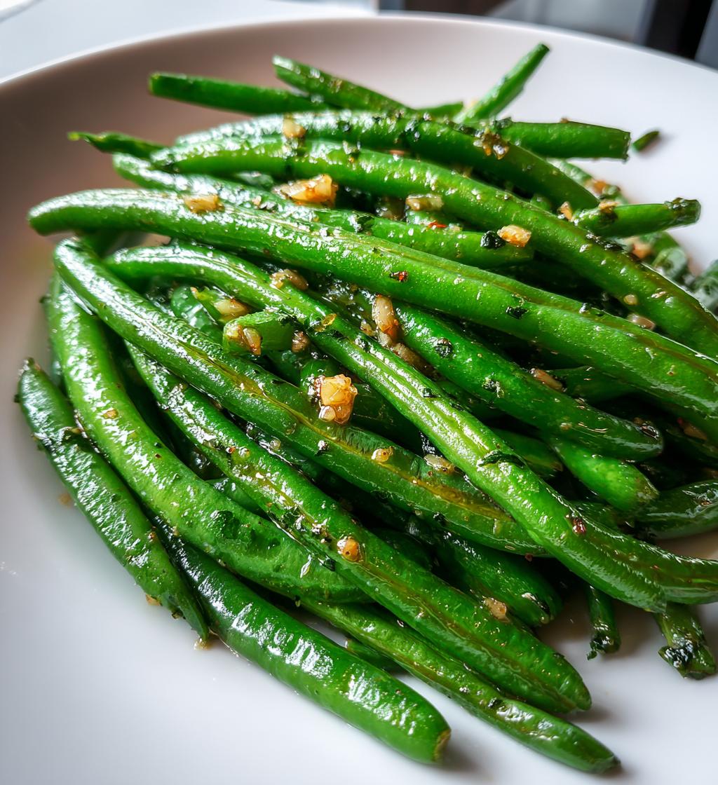 healthy air fryer garlic green beans recipe - detail 1