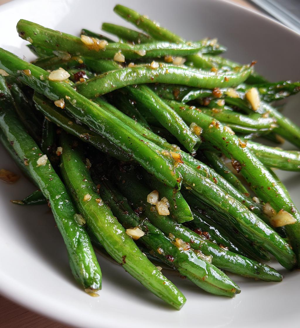 healthy air fryer garlic green beans recipe