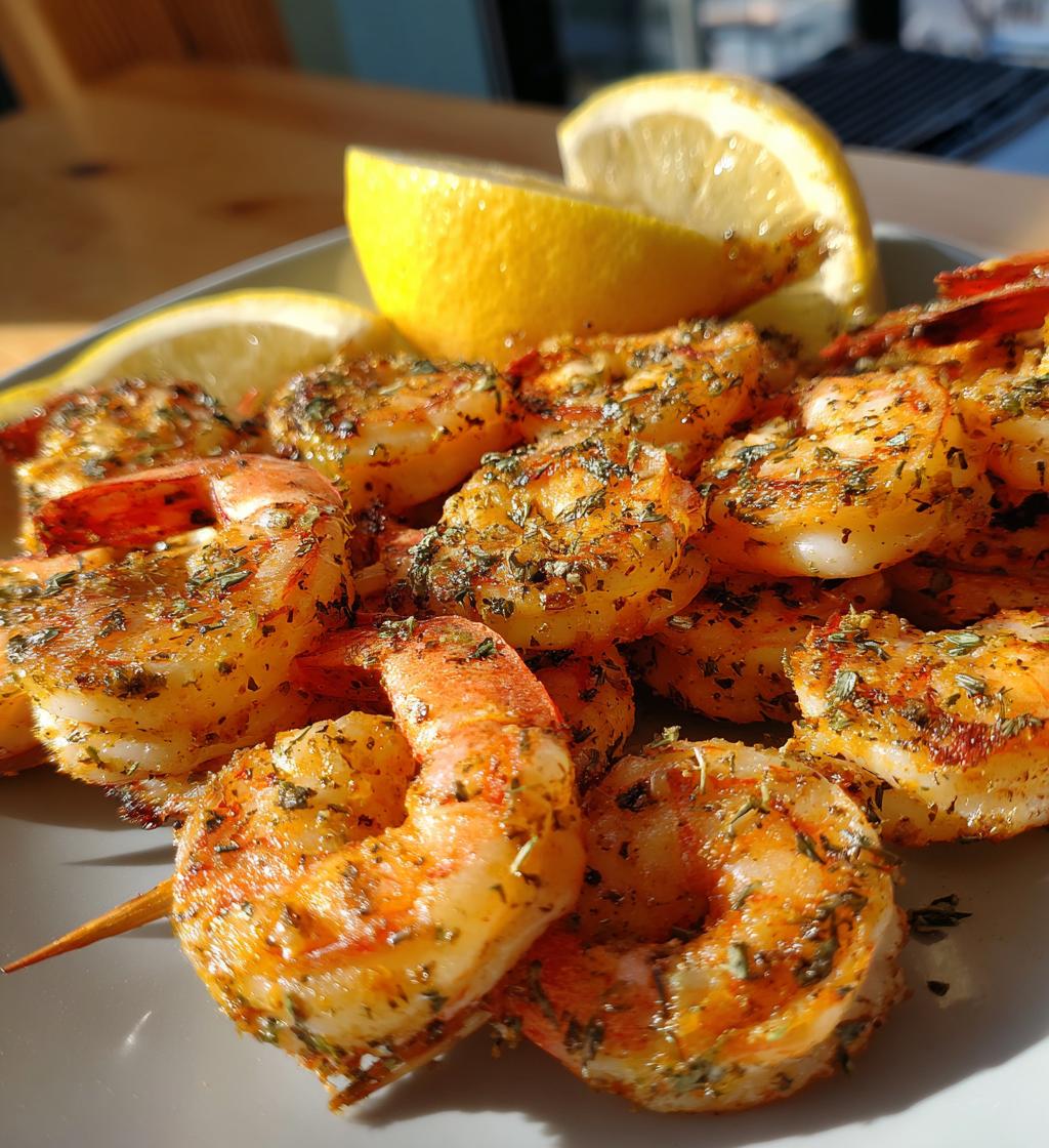 healthy air fryer grilled shrimp skewers recipe