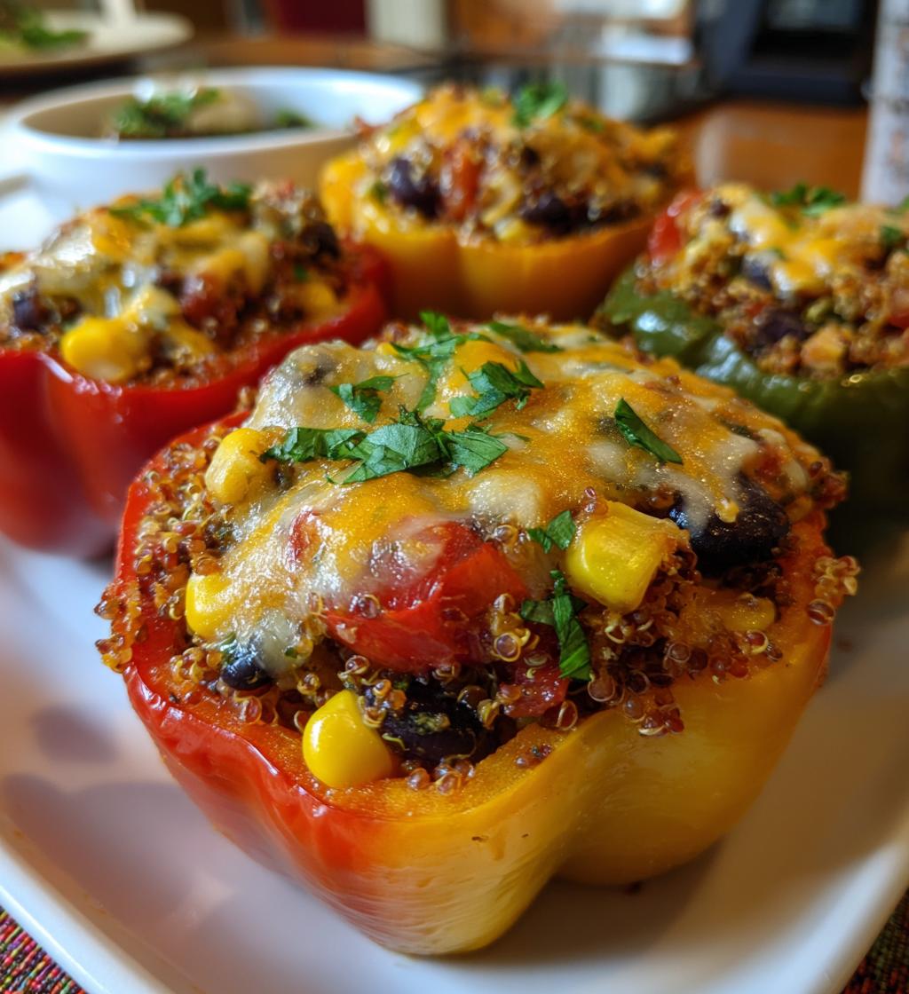 healthy air fryer stuffed bell peppers recipe