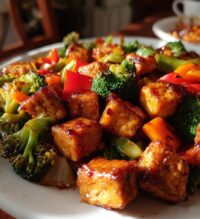 healthy air fryer tofu and veggies recipe